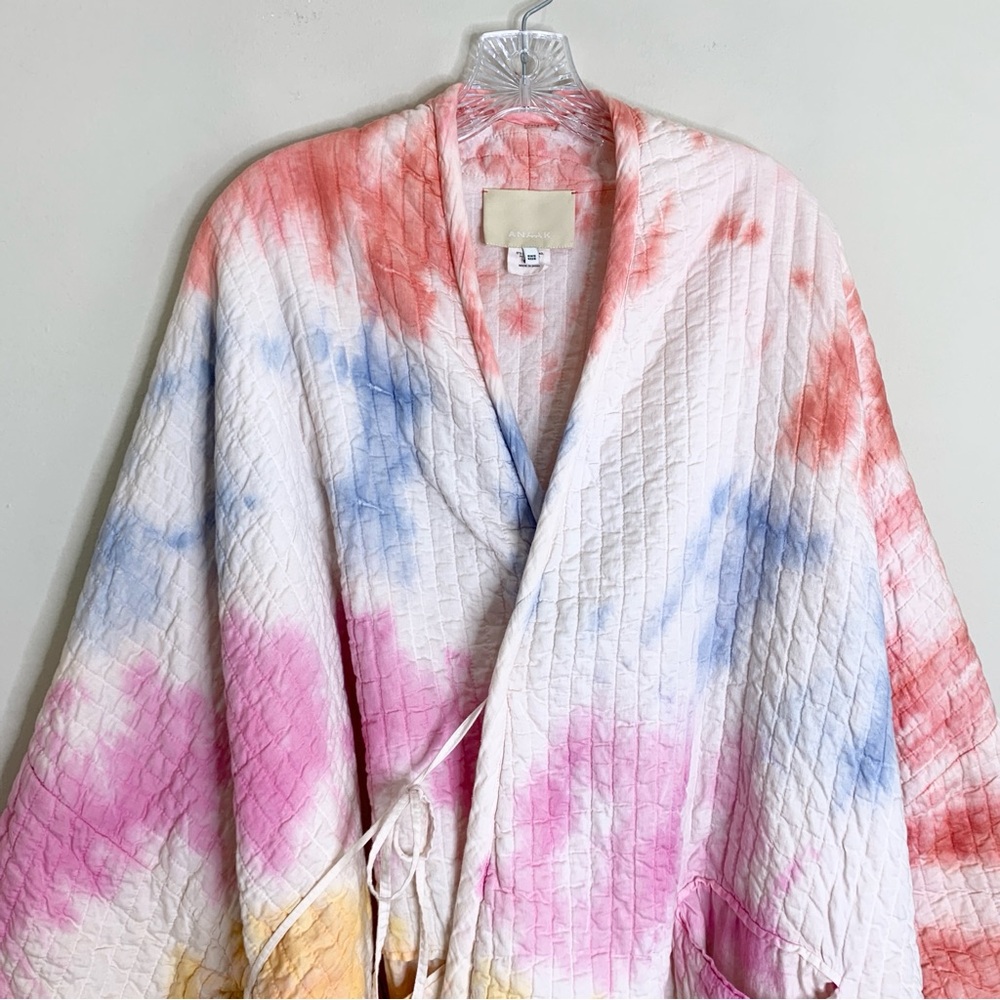 Anaak Raj Quilted Jacket (One Size) Oversized Cotton Tie-Dye Kimono - Picture 8 of 16